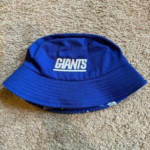 New York Giants Reversible Bucket Hat NFL Blue Logo All-Over Print